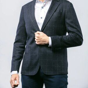 7 Downie St NWT Blue Windowpane Soft Jacket